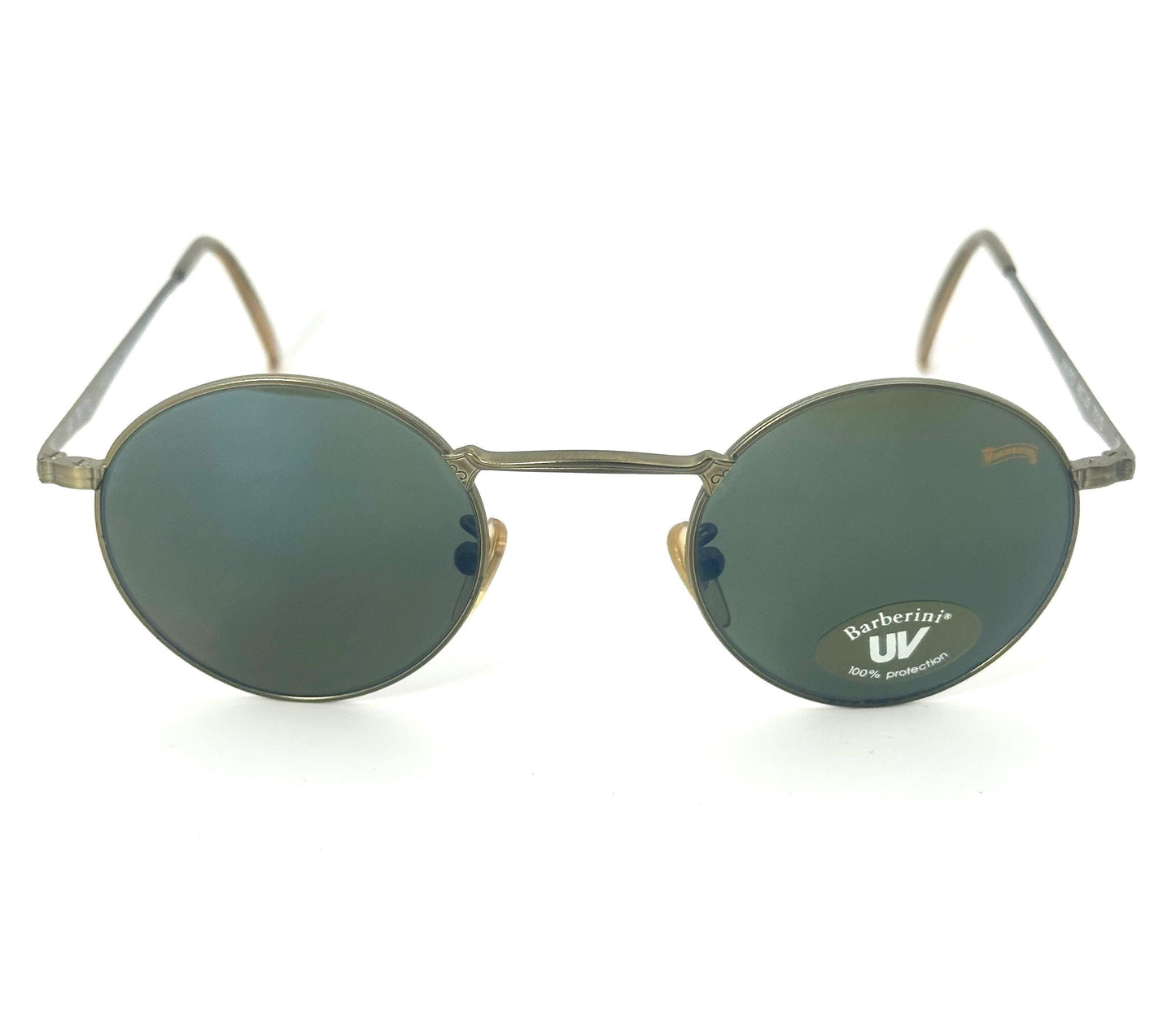 Winchester Award round deco style sunglasses w Barberini tempered Crystal lenses, NOS 90s Italy