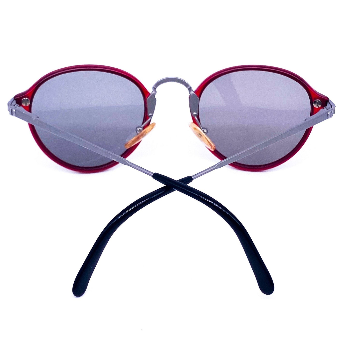 Christian Dior 2899 minimalist burgundy/silver-gunmetal round eyeglasses frames, NOS 1980s Austria