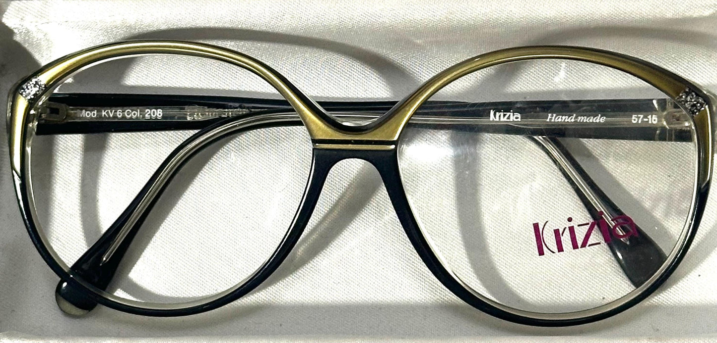 Krizia 205 ladies round oversized cateye sunglasses  in 3 colorways, NOS 80s