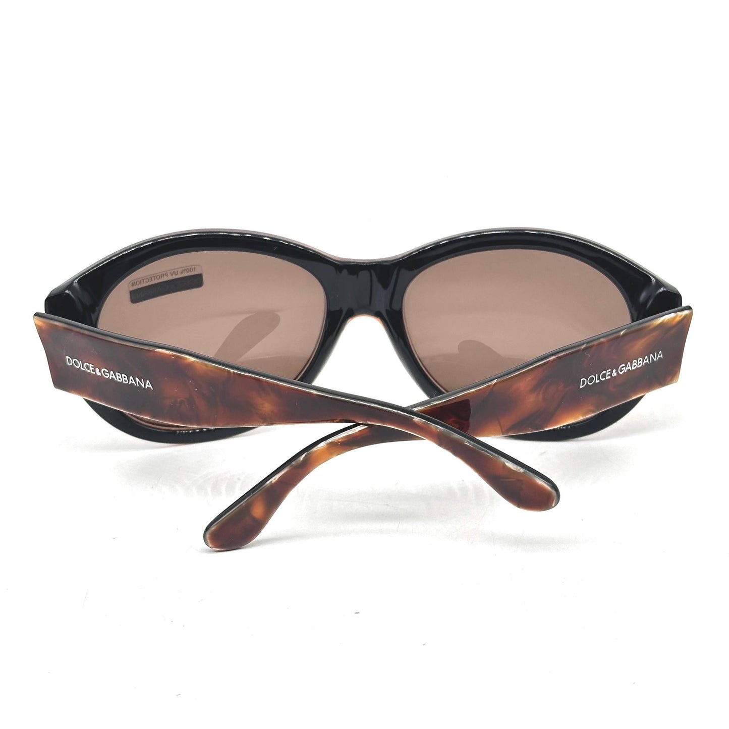 Dolce & Gabbana 511s brown marble oval fly sunglasses brown lenses 90s NoS