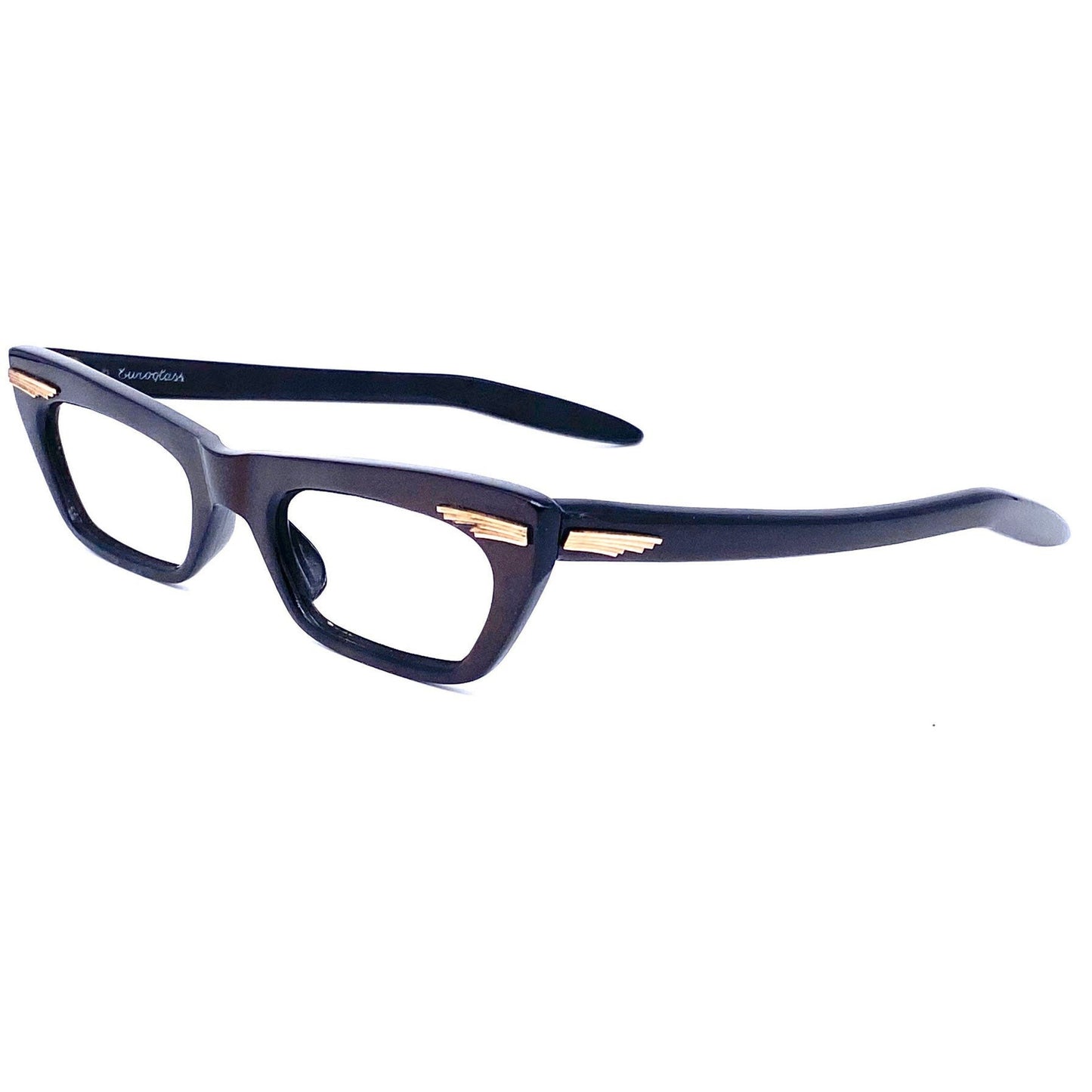 Euroglass 1950s spiky cateye eyeglasses frames, NOS handmade in France mint