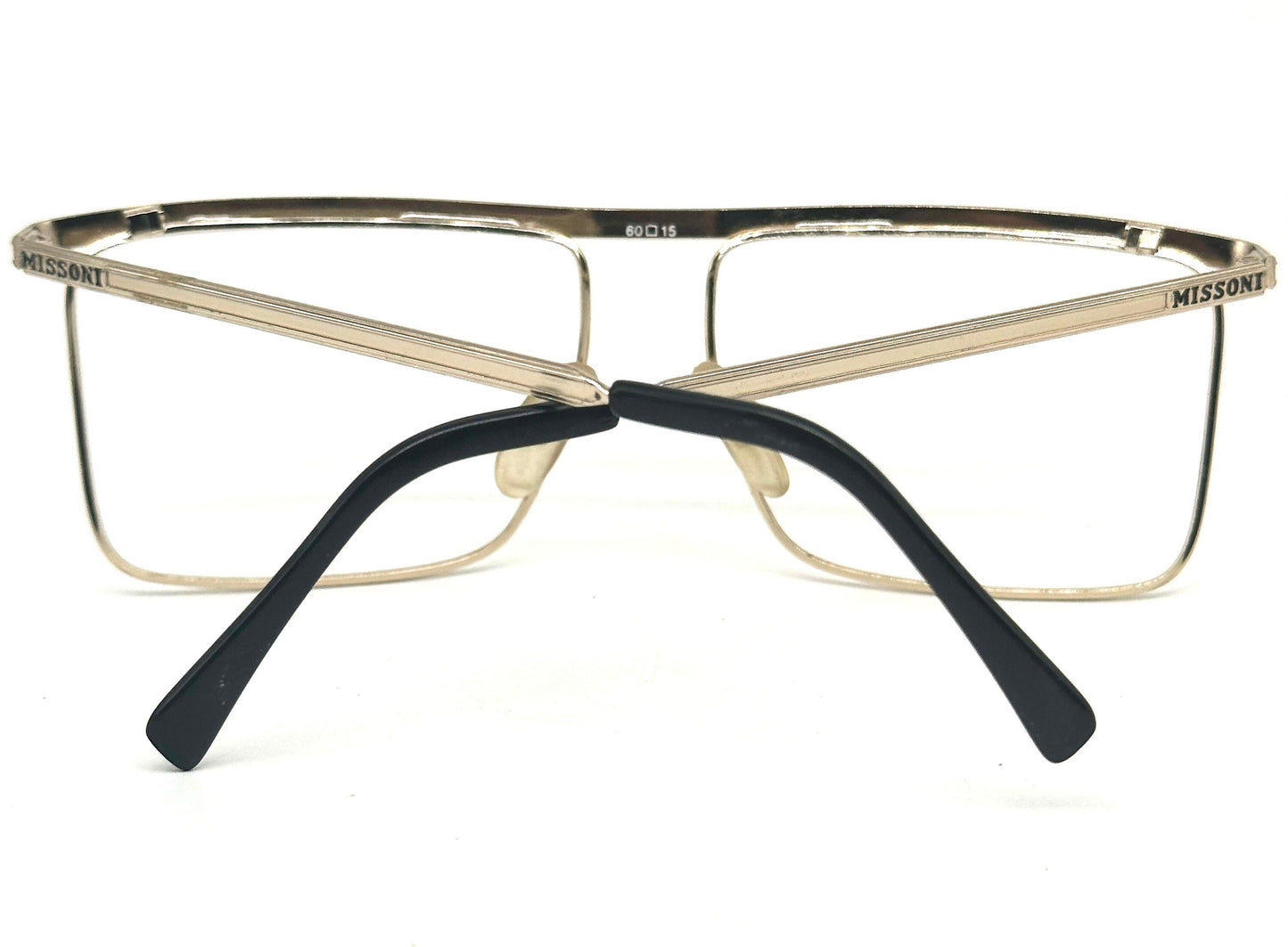 Missoni m403 hip square gold frames w flat top browline, NOS 80s Italy