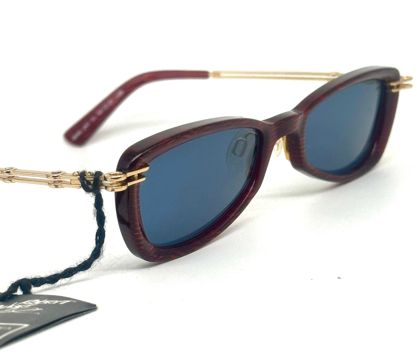 Robert Rudger burgundy gold steampunk sunglasses made in Austria, rare 90s NOS