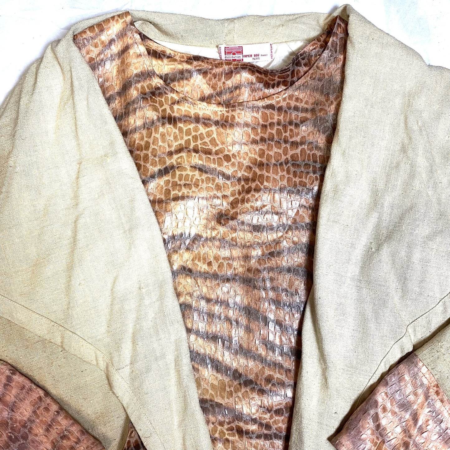 SuperBig Paris animalier tiger+alligator texture blazer+tanktop set