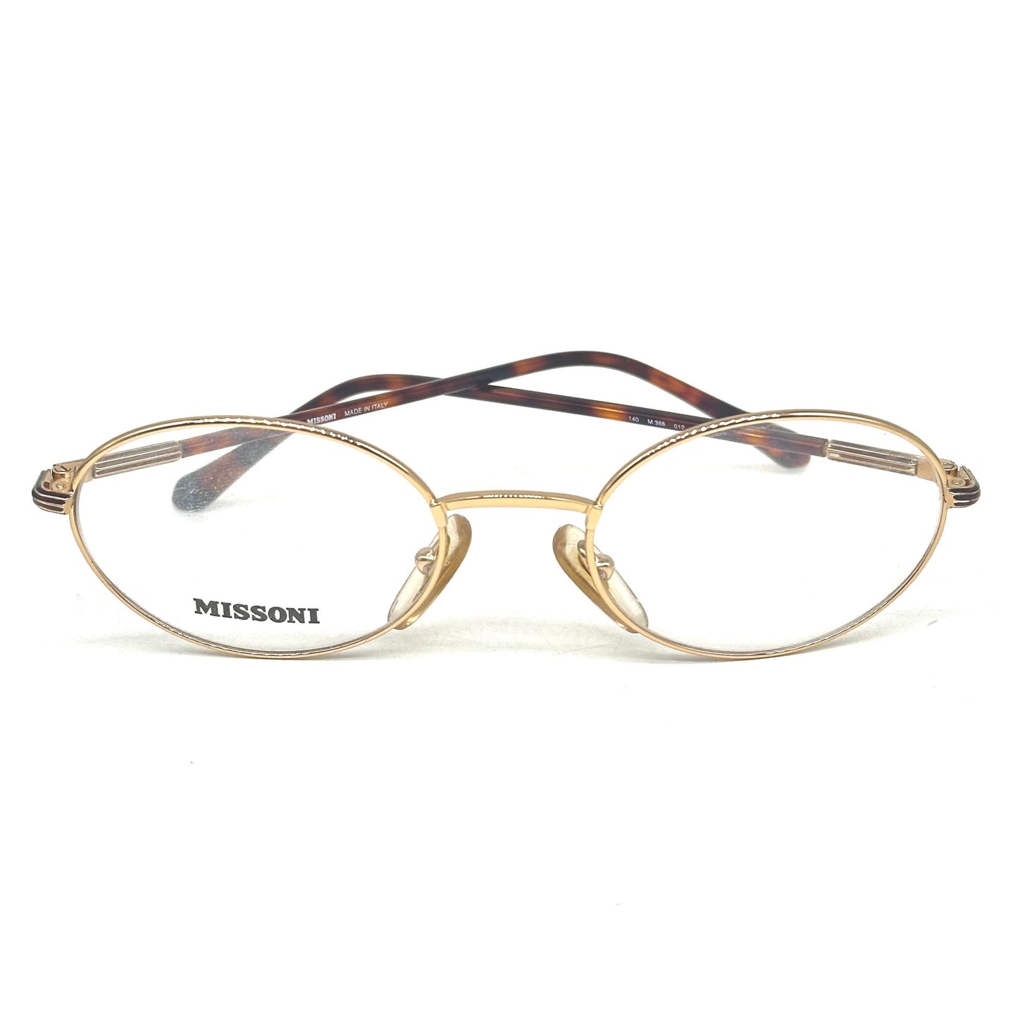 Missoni M388 gold and brown tortoise with stripe details on sides