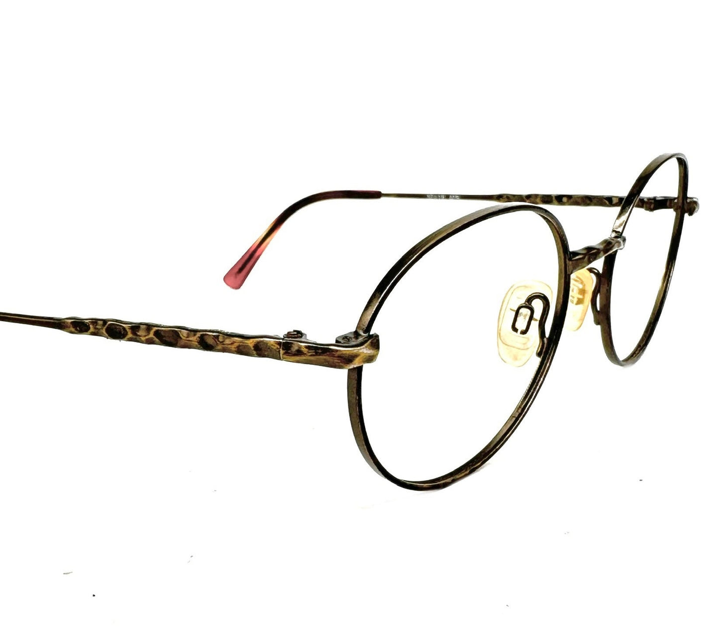 Tura 782 oval antique brass frames w/irregular hammered texture, NOS 80s mint