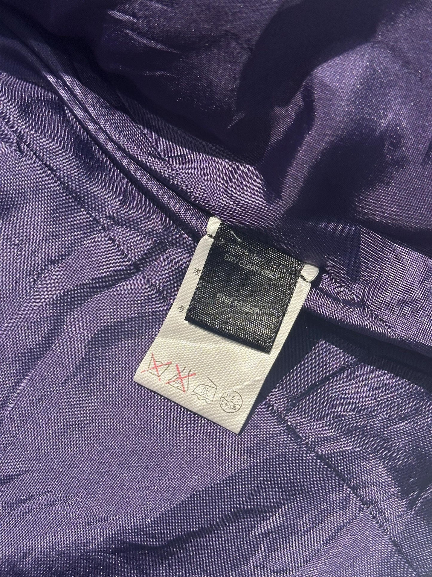 Marc by Marc Jacobs crop pattern wool blend jacquard knit purple/grey tones blazer with double chest pockets