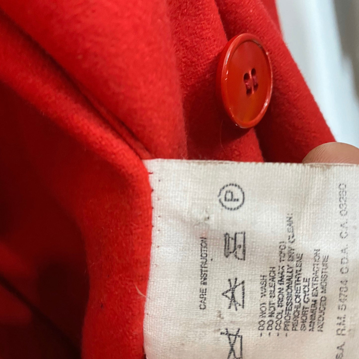 Miss V by Valentino red double breast ladies coat, 1980s Italy mint condition