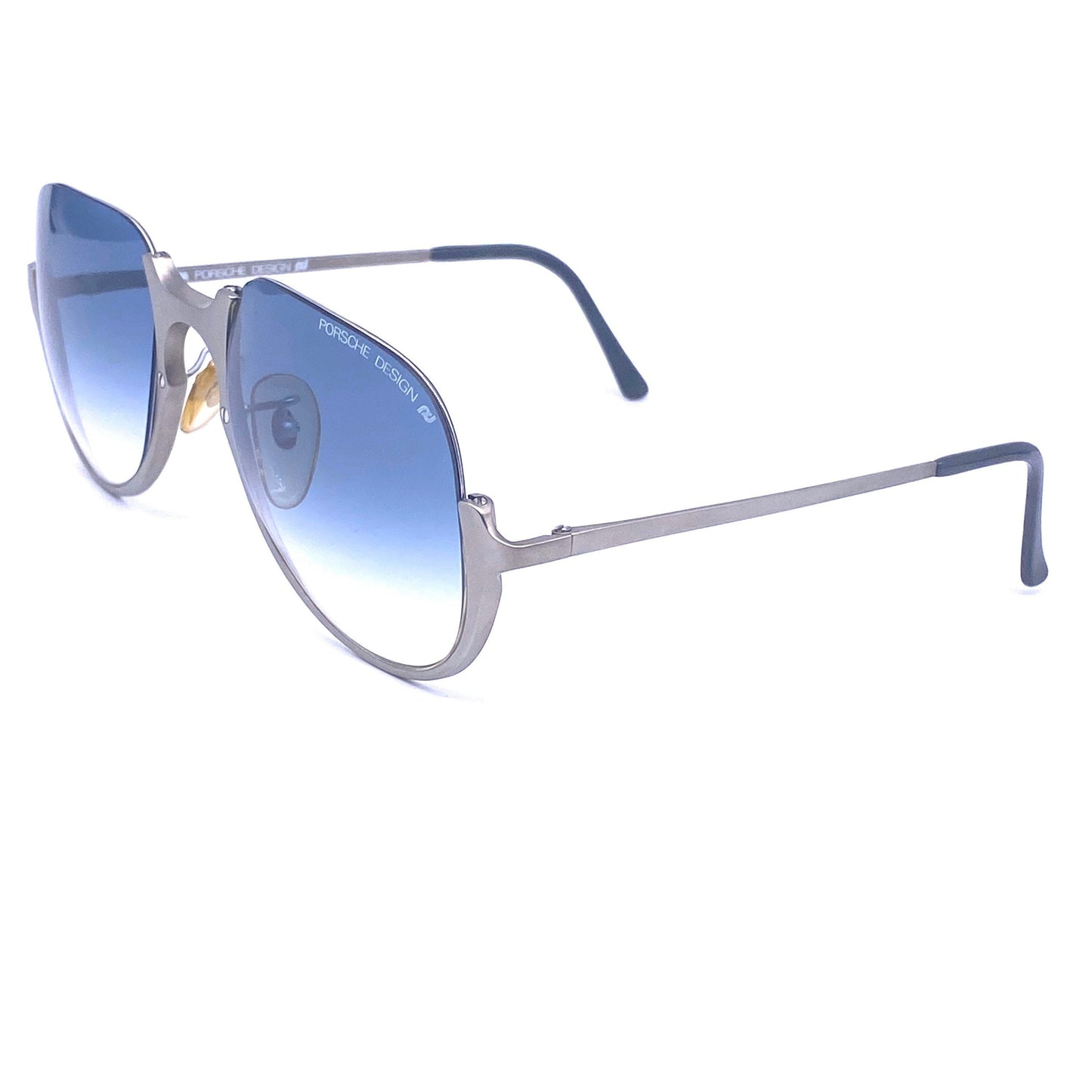 Carrera Porsche Design 5650 titanium sunglasses w halfrim structure, NOS 90s full set w case