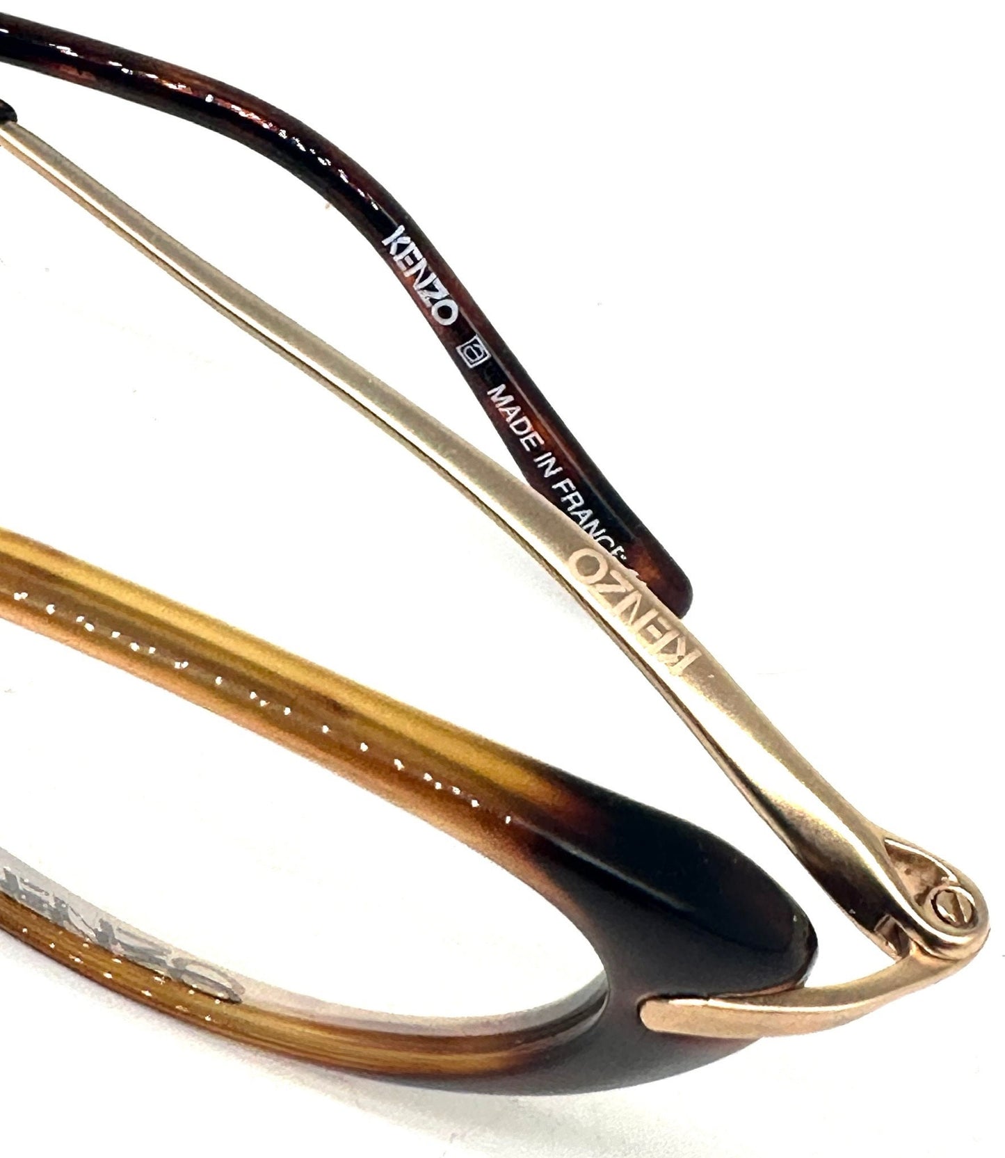 Kenzo k596 DINAH vintage oval brown tortoise cello eyeglasses frames, 80s France