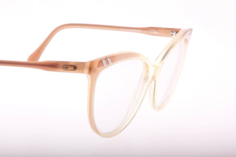 Cazal 135 oversized cateye frames clear fading to pink cello, 1980s NOS W Germany