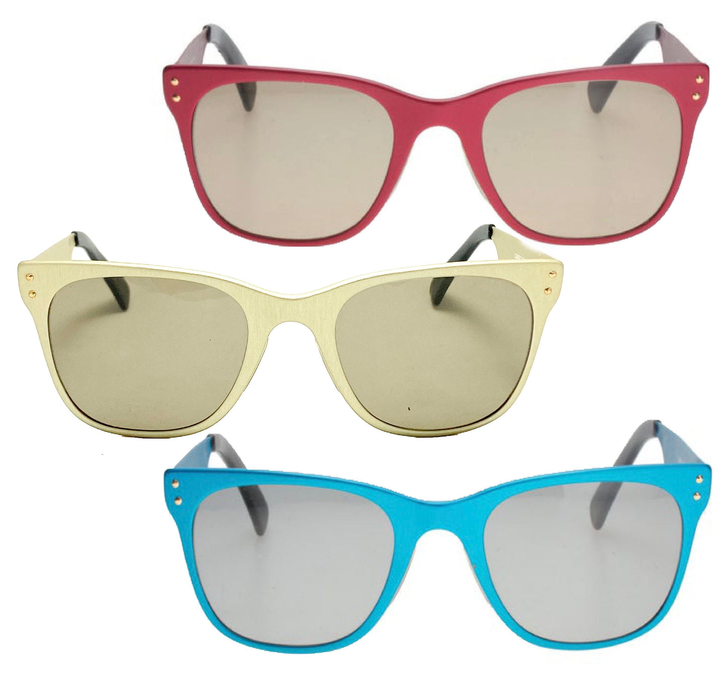 MV Classic wayfarer sunglasses light & Sturdy metal, Matt finish in 4 colorways, NoS 80s Italy