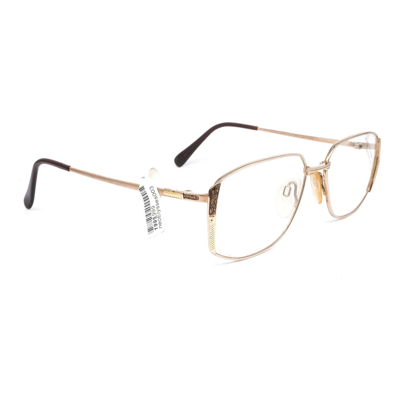 Neostyle 003 335 square golden geeky eyeglasses frames, 1980s NOS France