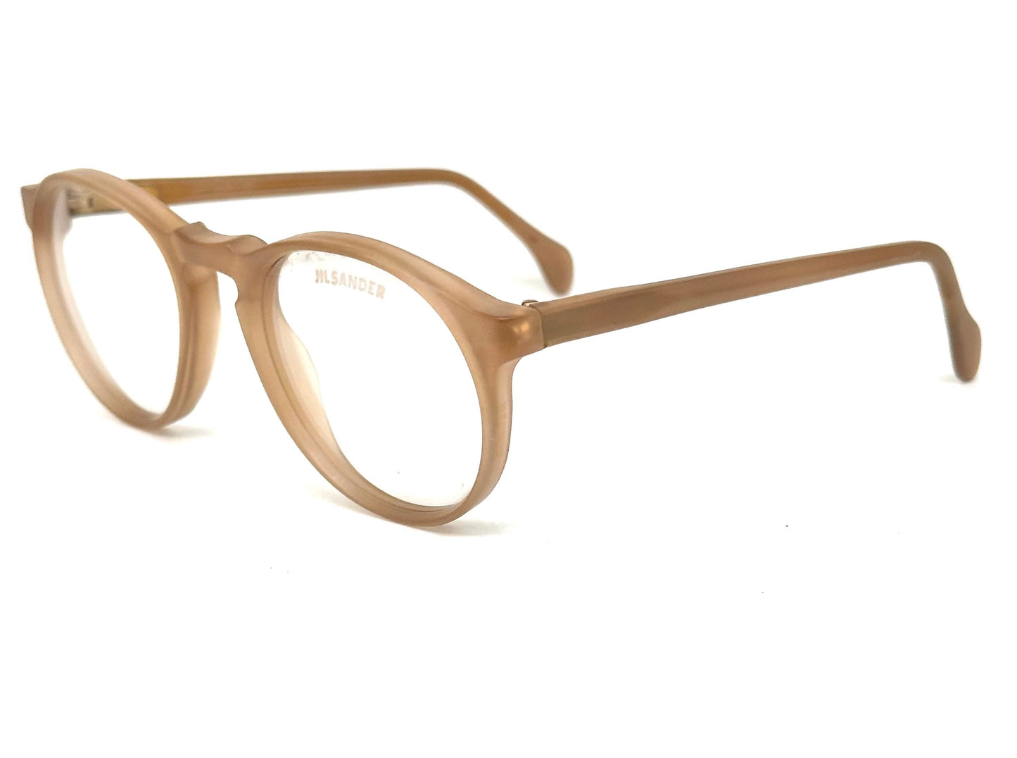 Jil Sander 656 round keyhole Matt peach eyeglasses frames, 1980s NOS mint