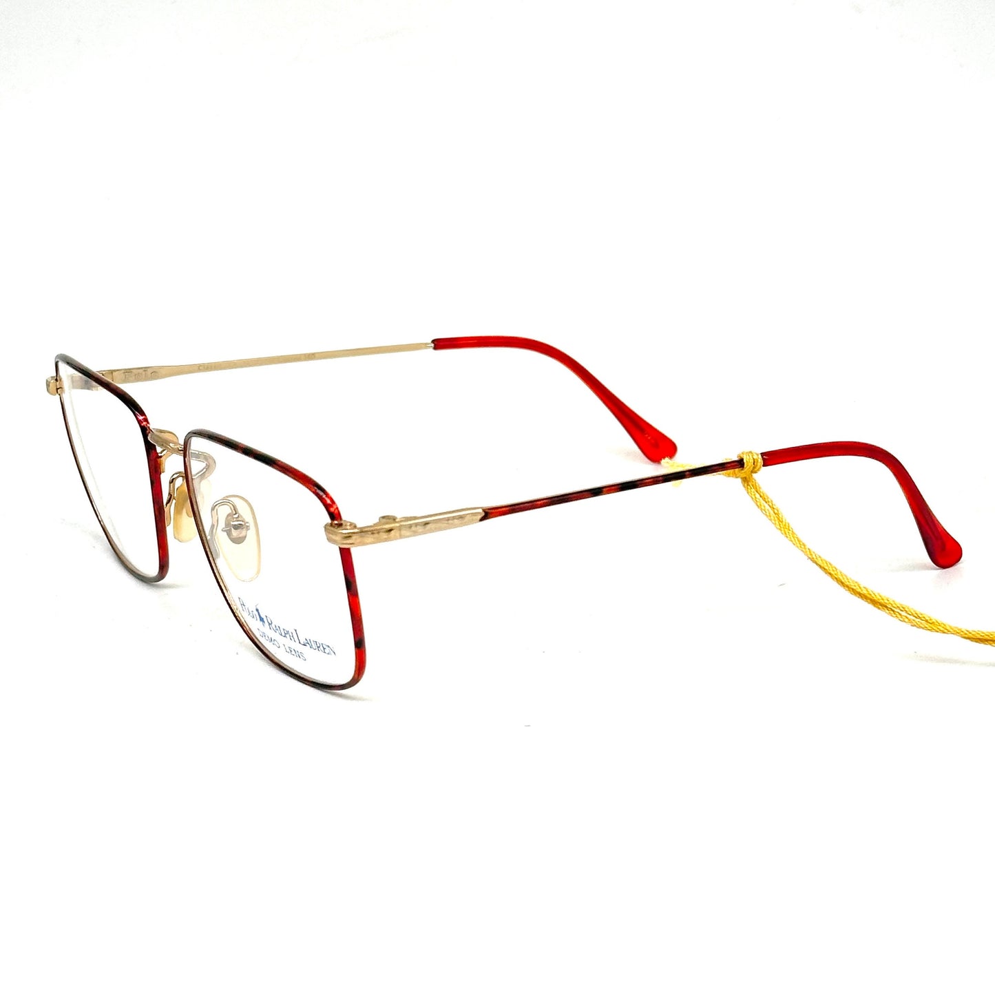 Ralph Lauren Classic XV square golden metal frames w tortoise coated rims, NOS 80s Mint