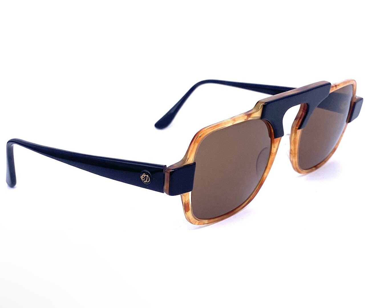Ch. Dunhill 2527 square avant-garde sunglasses hand made in Italy 80s NOS, rare
