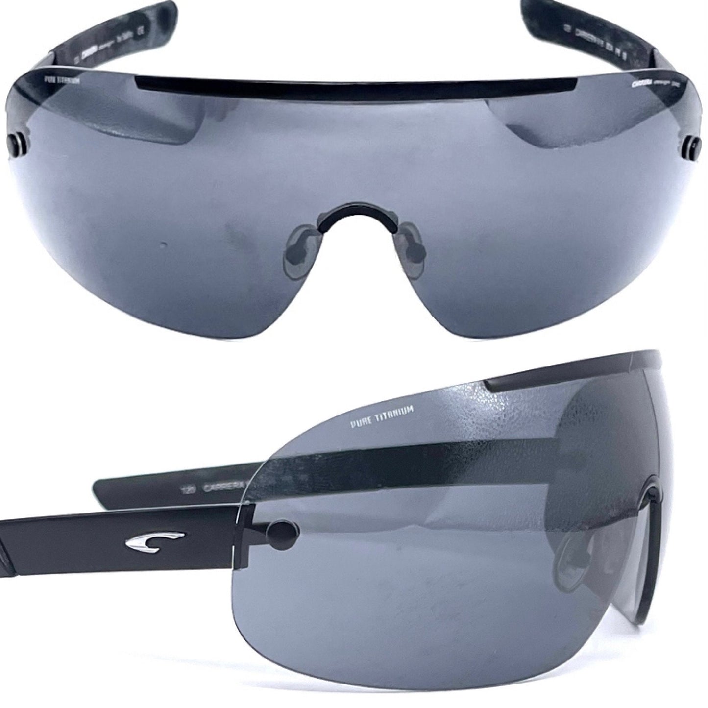 Carrera Design V8 oversized wrap-mask sunglasses made in Italy by Safilo, early y2k NoS