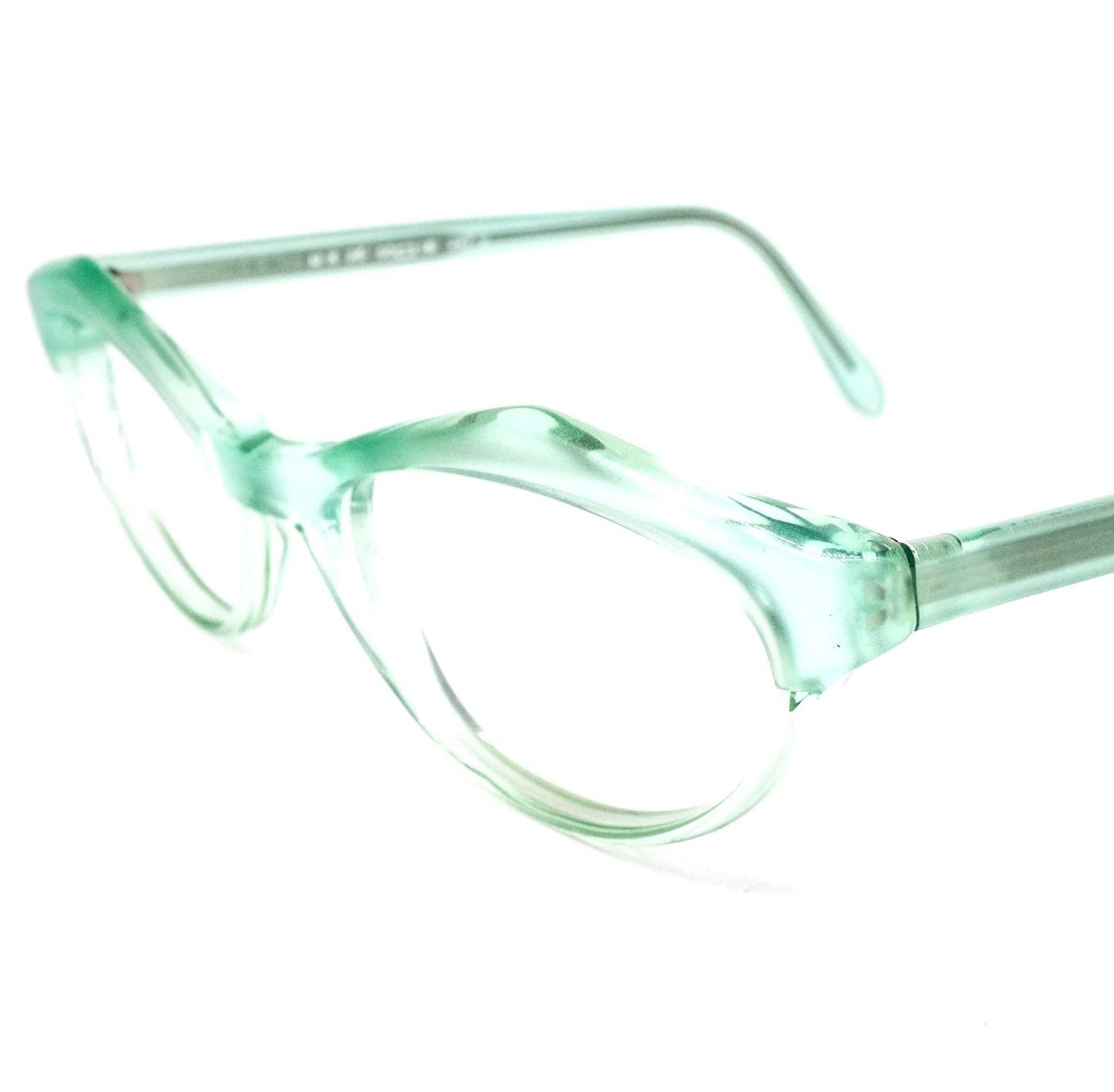 Michel Klein for Lempereur light cyan translucent Matt eyeglasses frames, NOS 1980s Made in France