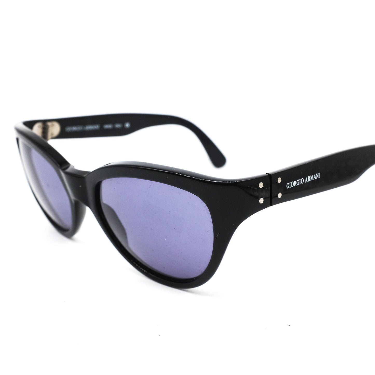 Giorgio Armani black cateye sunglasses w gold pins, Emporio 1980s NOS Italy