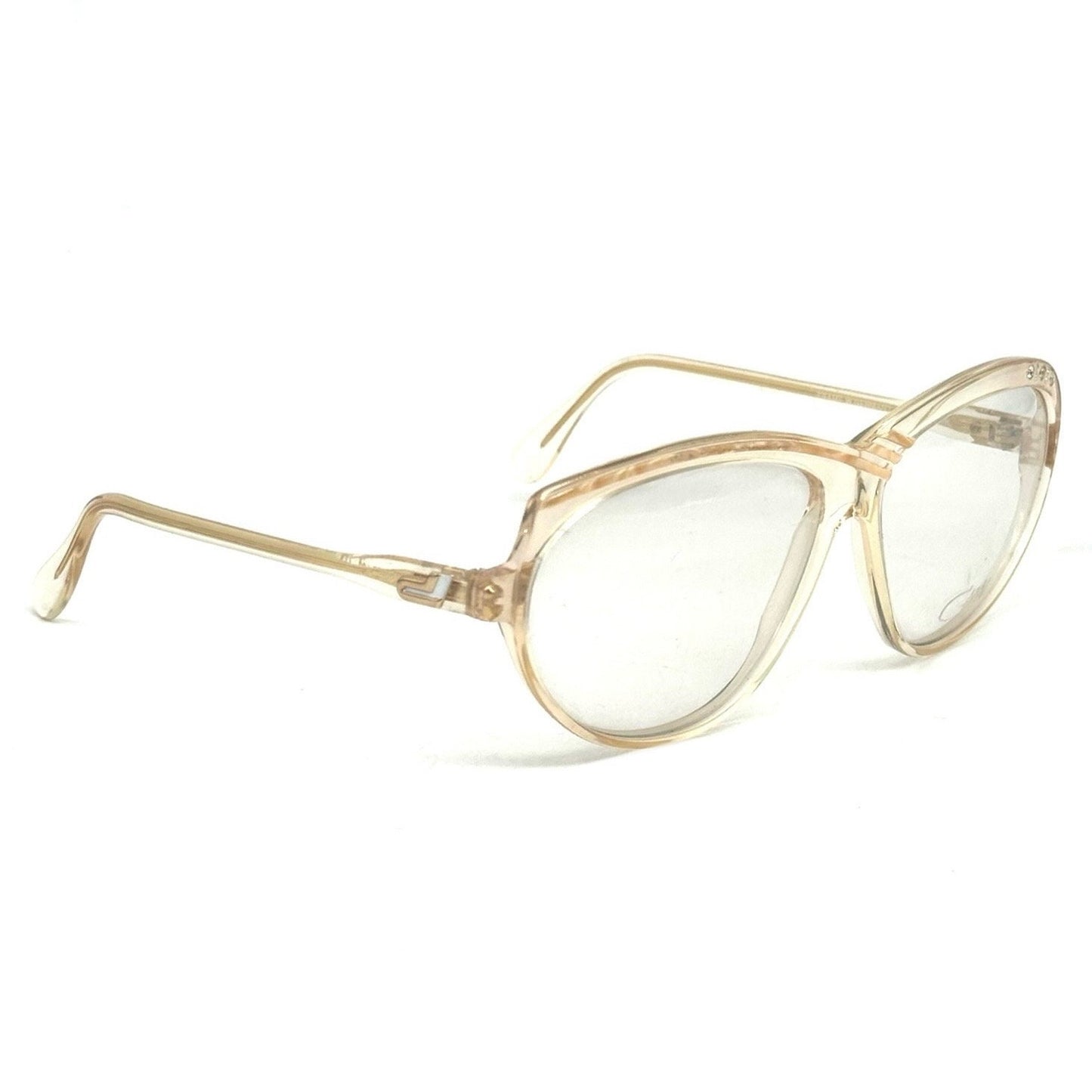 Cazal 162 oval oversized glasses frames w asymmetric stripes ane rhinestones detailing, NOS 80s w Germany.