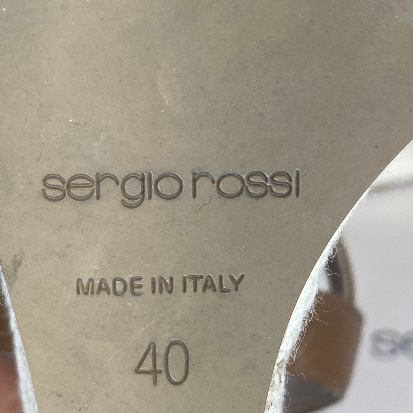 Sergio Rossi brown leather platform sandals with espadrilles alike cord sole, as new with boxed