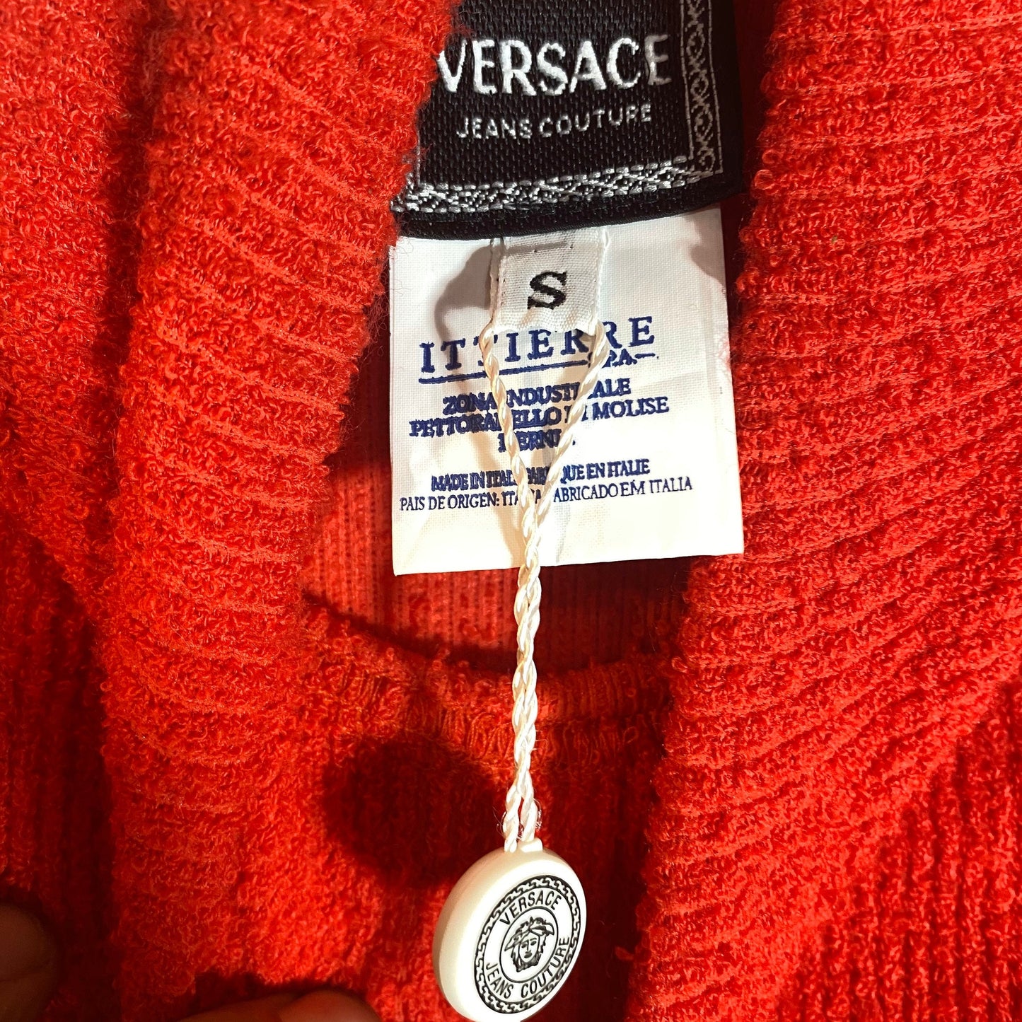 Versace Jeans turtleneck rib knit bodysuit , brand new w tags 90s NOS