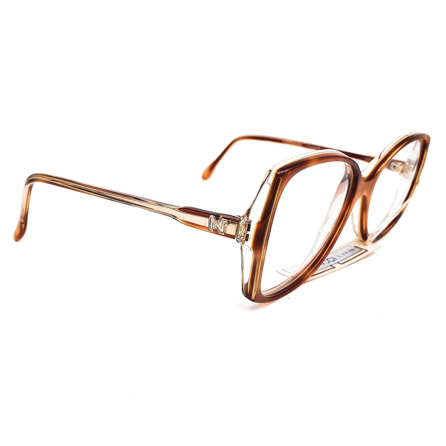 Nina ricci Paris tortoise square oversized eyeglasses frames handmade in France in the 80s.