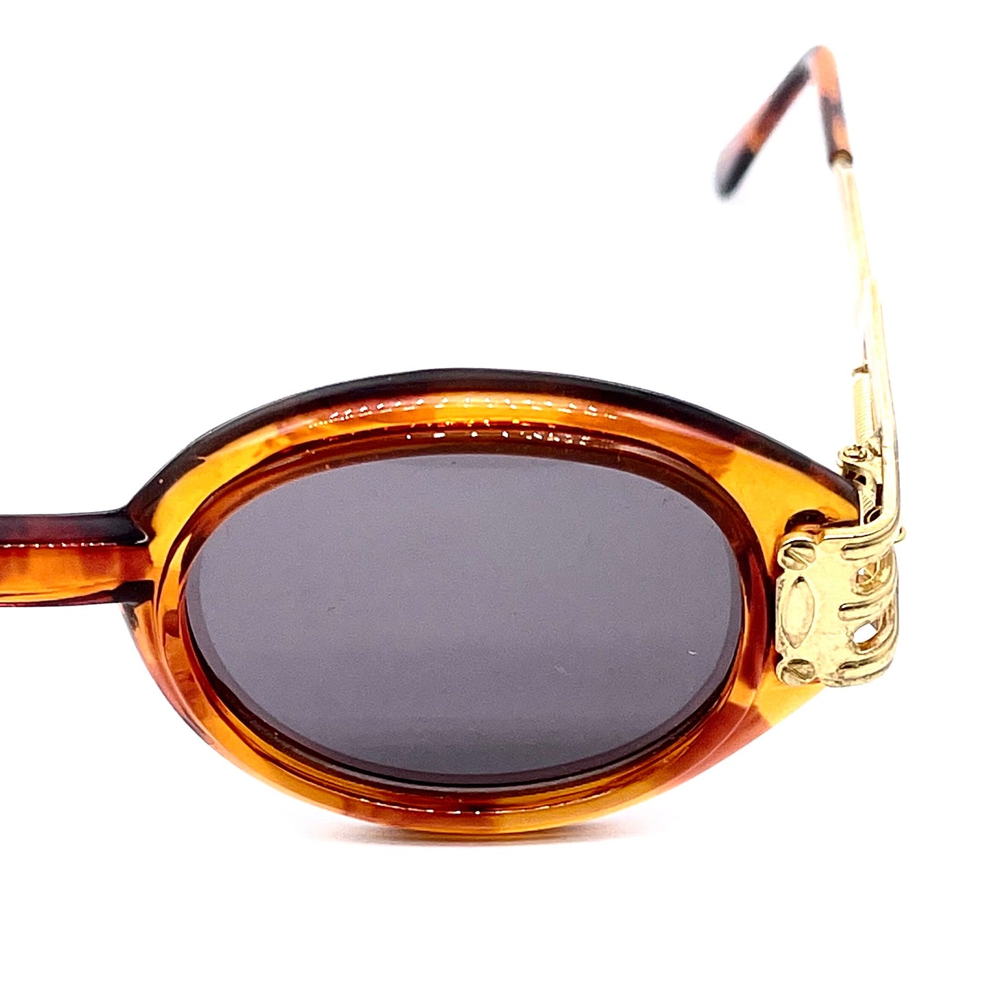 Incognito sunglasses turtle-gold with spring temples , Gaultier style frame, NOS