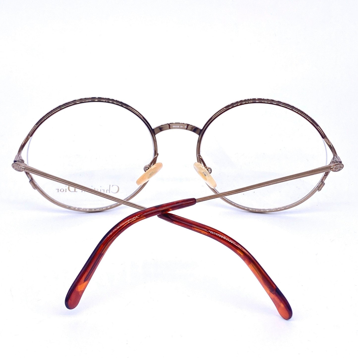 Christian Dior 3500 round oversized eyeglasses frames, coming in yellow or pink gold, no’s 80s Austria