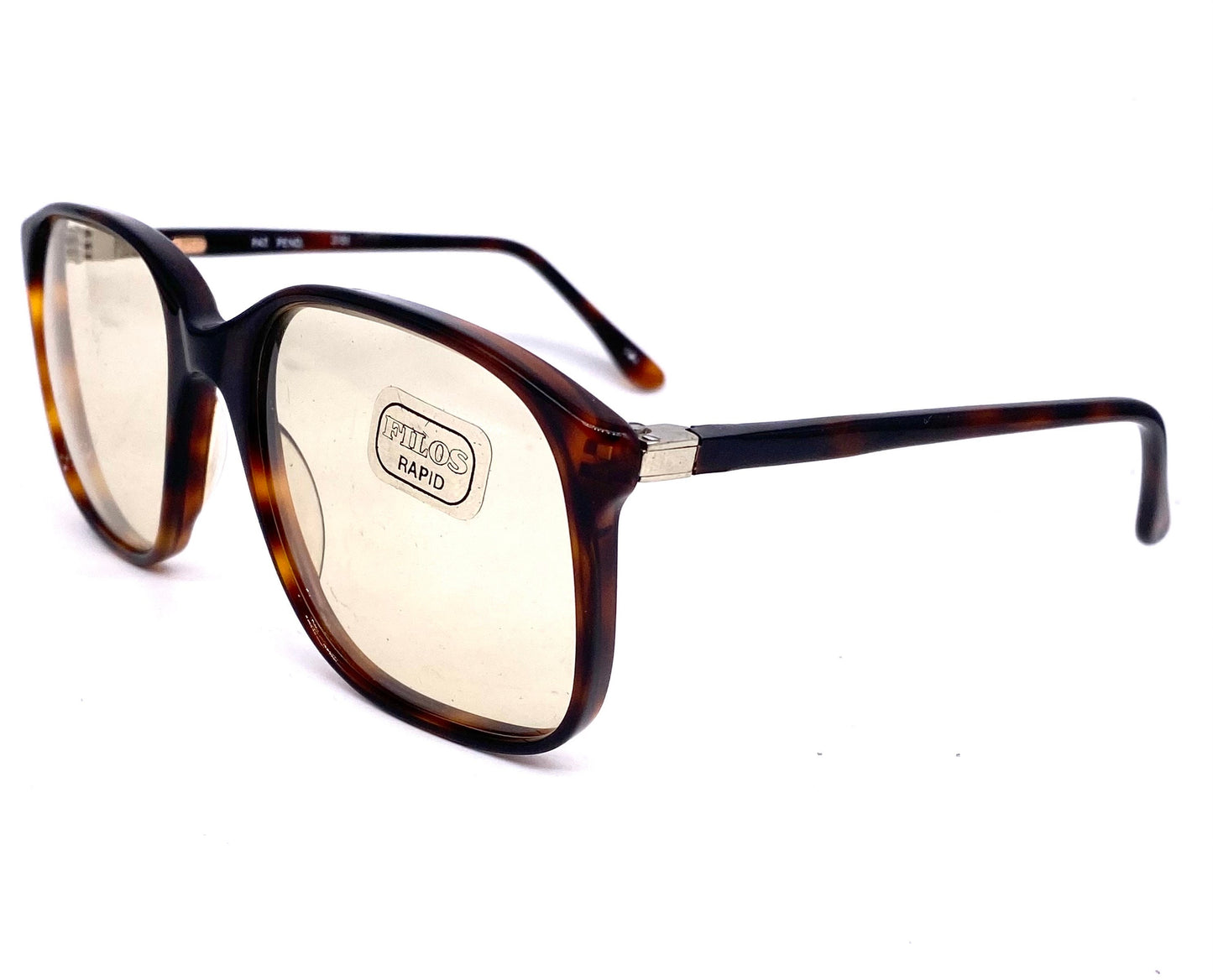 FILOS tortoise square oversized sunglasses w-photochromic tempered crystal lenses, NOS 70s