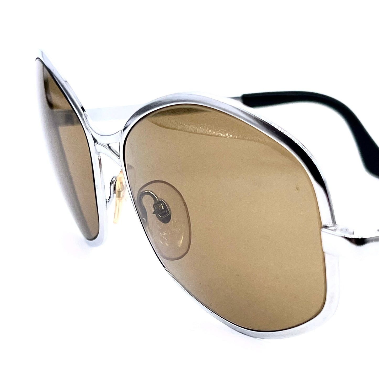 Rodenstock Cervinia 130 Miles Davis’ 70s oversized funky silver metal sunglasses, NOS