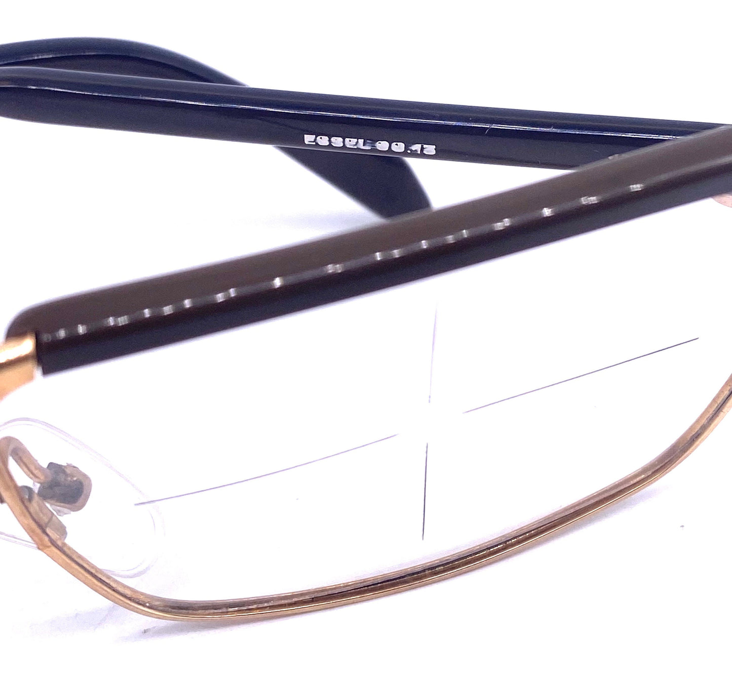 Essel Boutique NOS 60s square gold frames w dark brown coating on the brows and temples, with tag