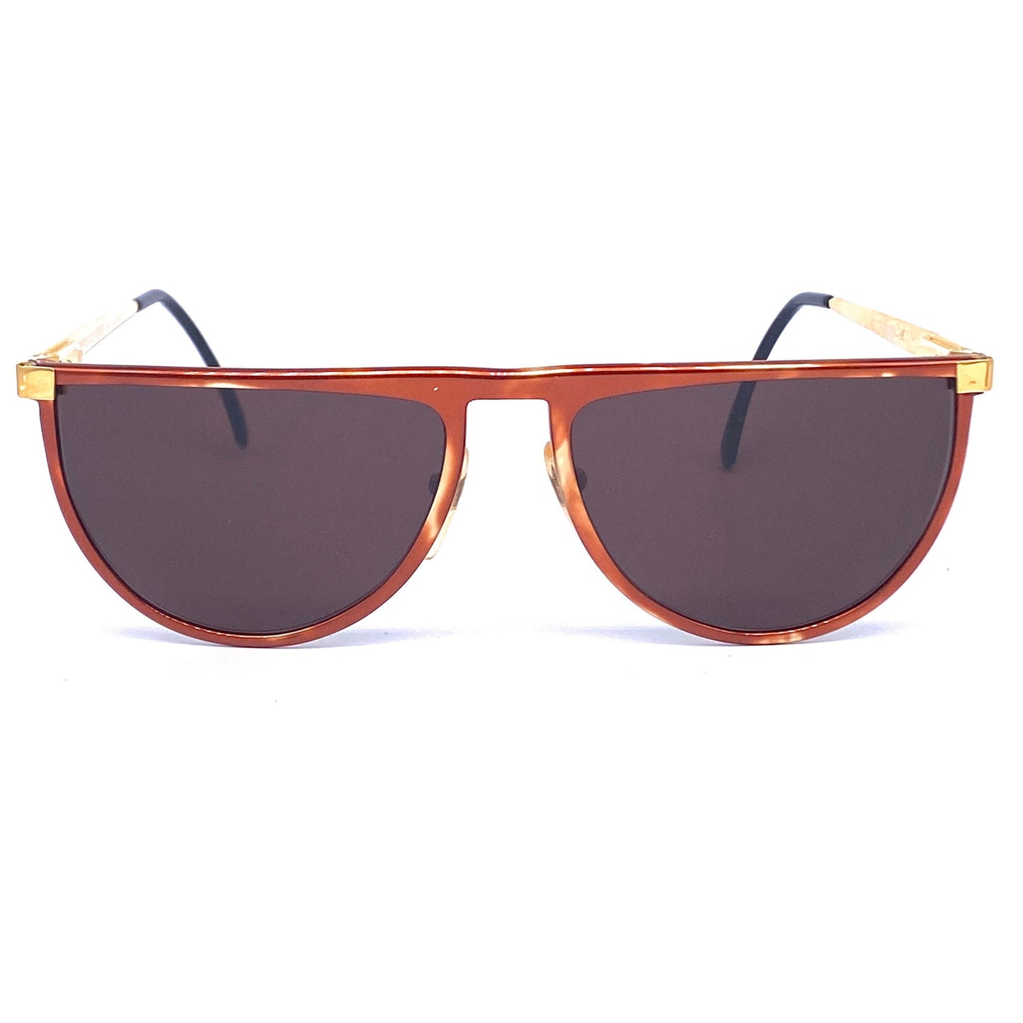 Gianfranco Ferrè GFF 44/S tortoise gold flat top metal  sunglasses, NOS 1990s Italy.