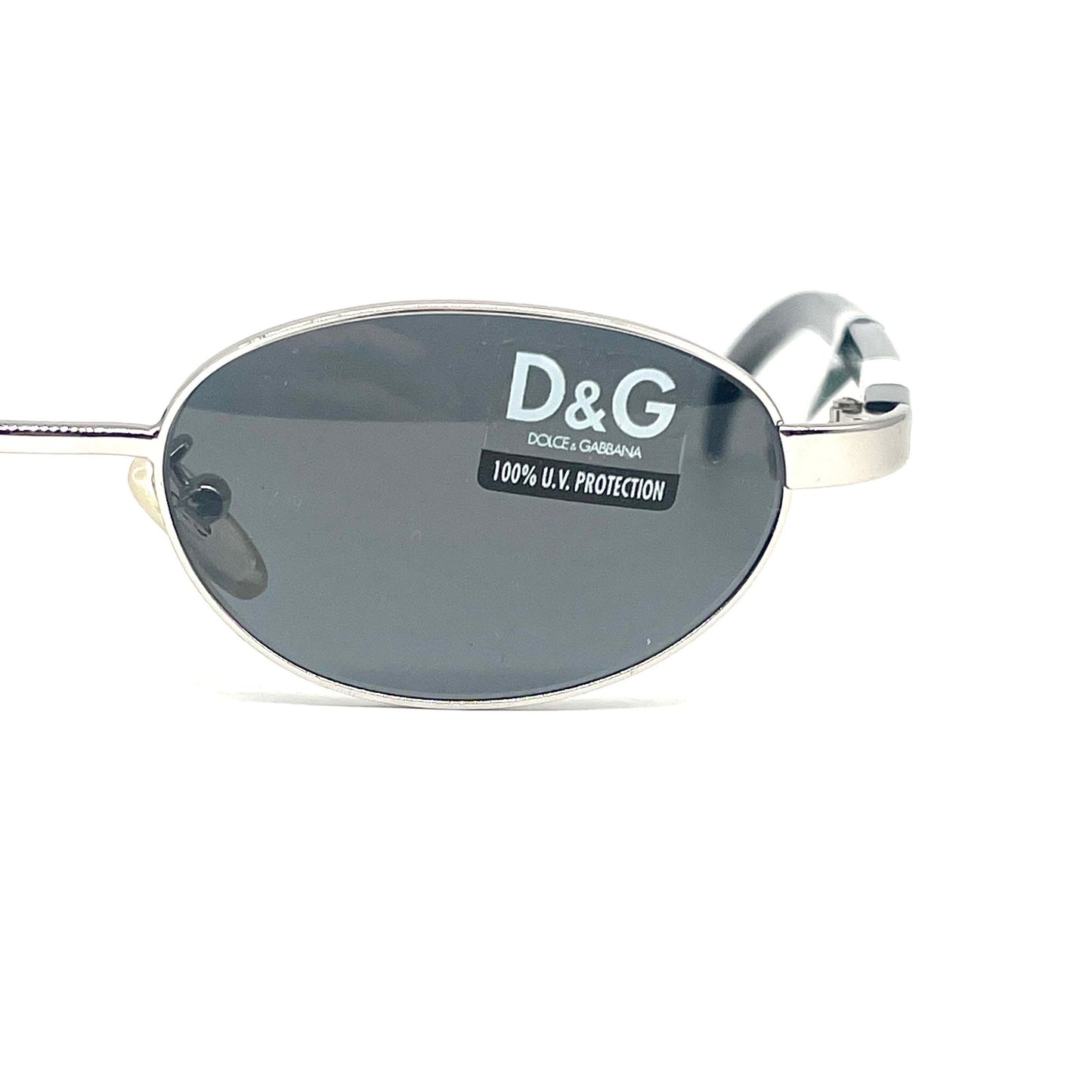 D&G 2033 332/753 oval translucent black acetate sunglasses made in Italy, 90s NOS