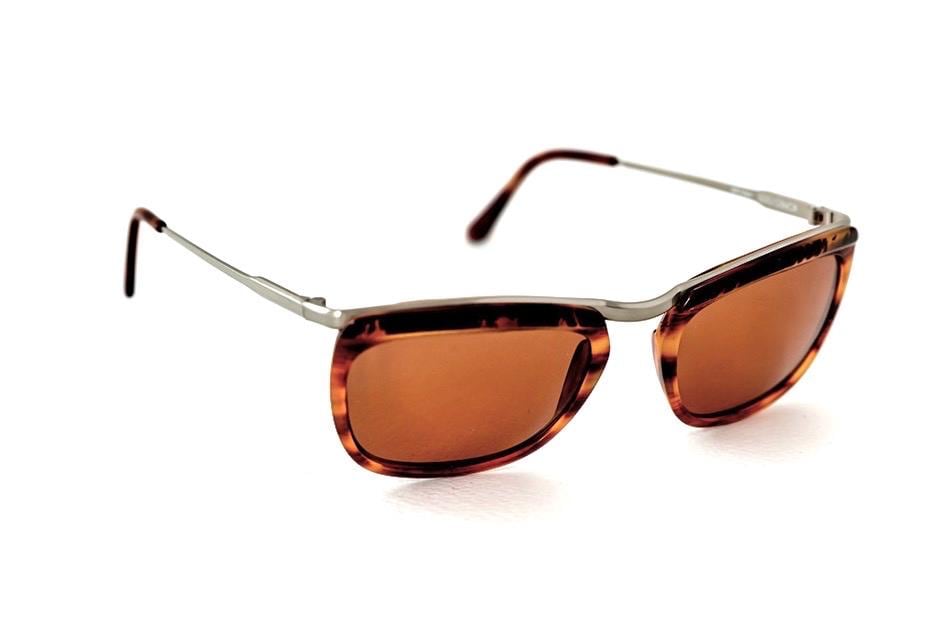 Romeo Gigli RG5 retro square tortoise-silver cello/metal sunglasses, 2 colors available, NOS 80s Italy