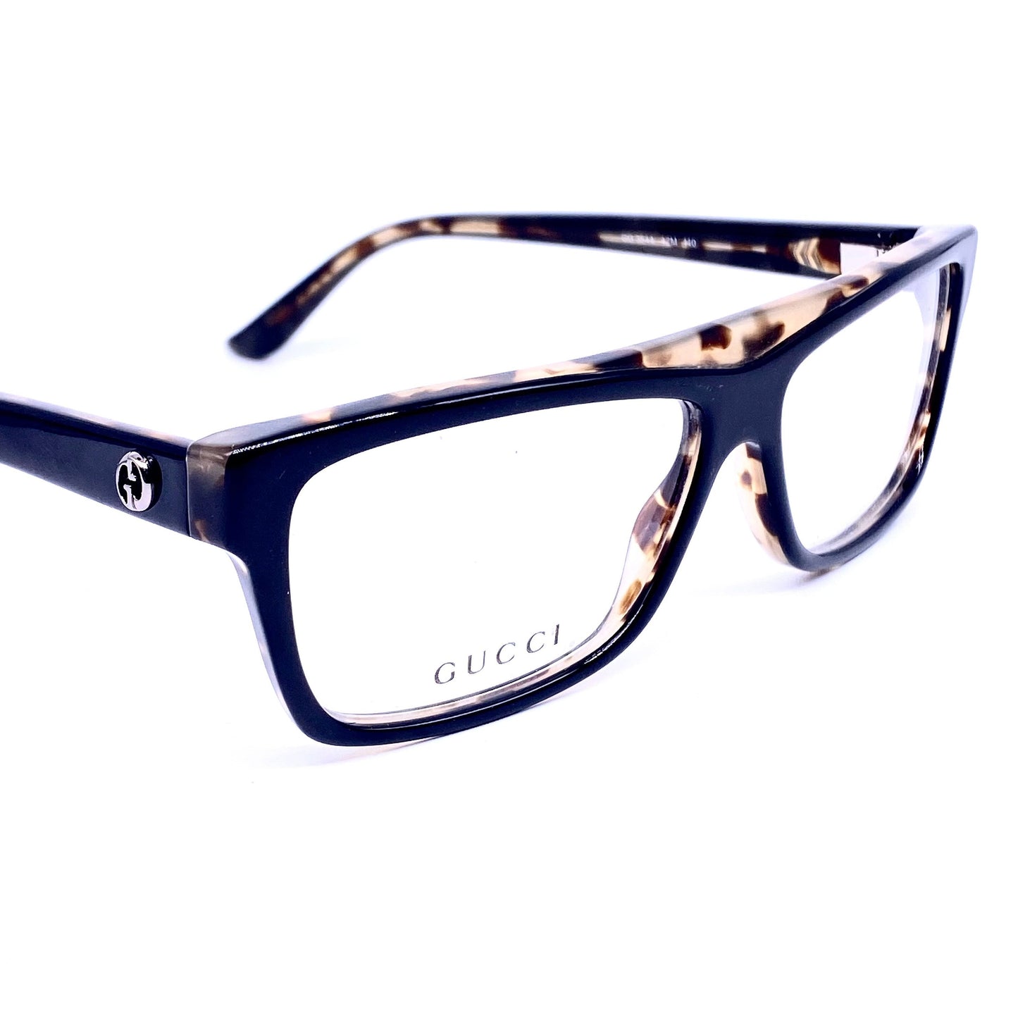 Gucci 3544 cool flat top black / tortoise cello eyeglasses hand made in Italy