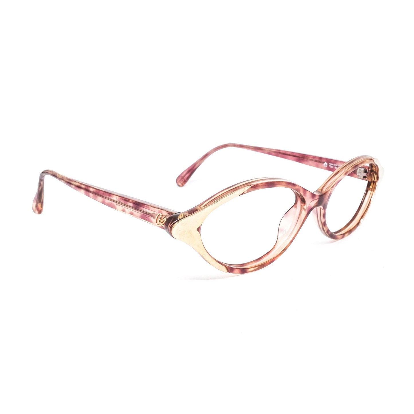 Christian Lacroix cute pink tortoise oval ladies frames w golden accents, NOS 80s