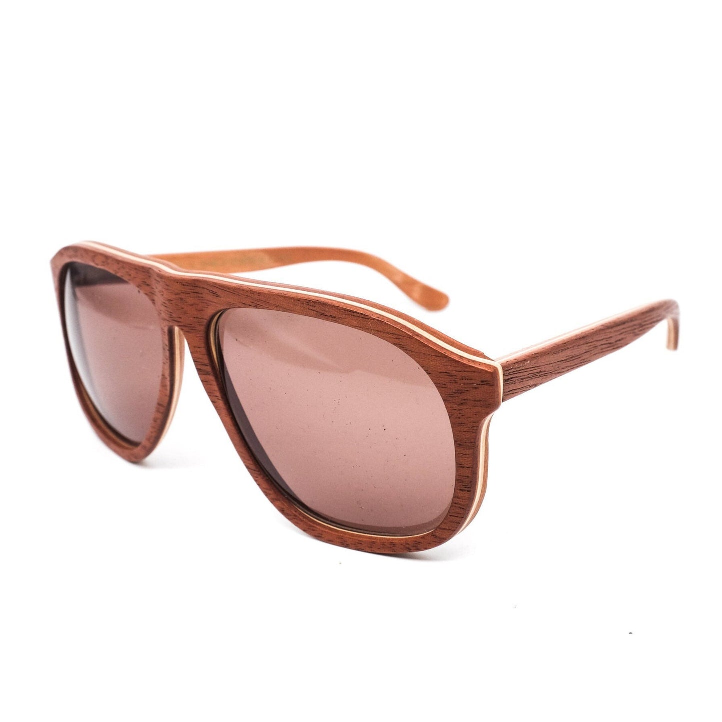 Jean Lempereur woodline multilayered aviator oversize sunglasses, NoS 80s hand made France