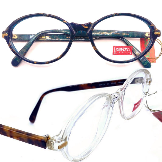 Kenzo Chloe retro oval cello frames in 2 beautiful colours, NOS 80s France