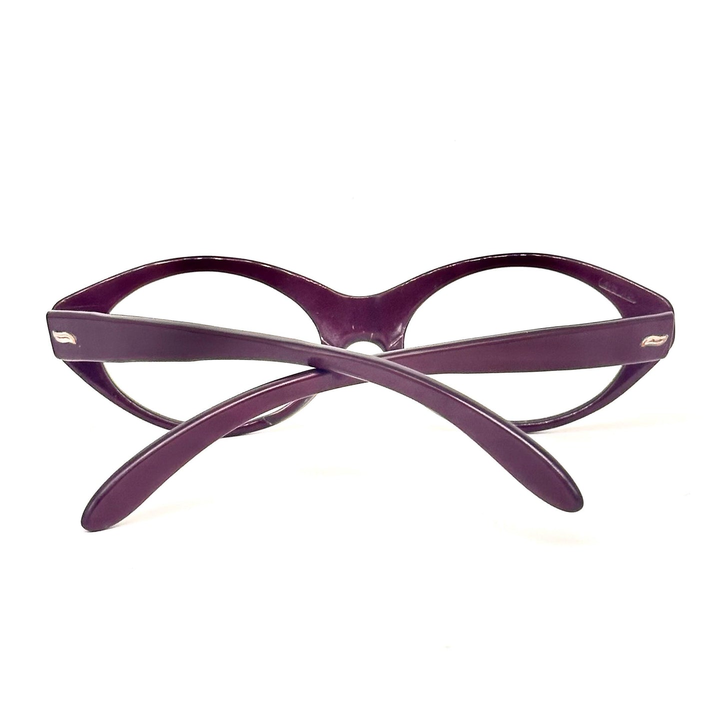 Baruffaldi eurostyle 2101 vintage burgundy cateye eyeglasses from 70s with golden leaves details