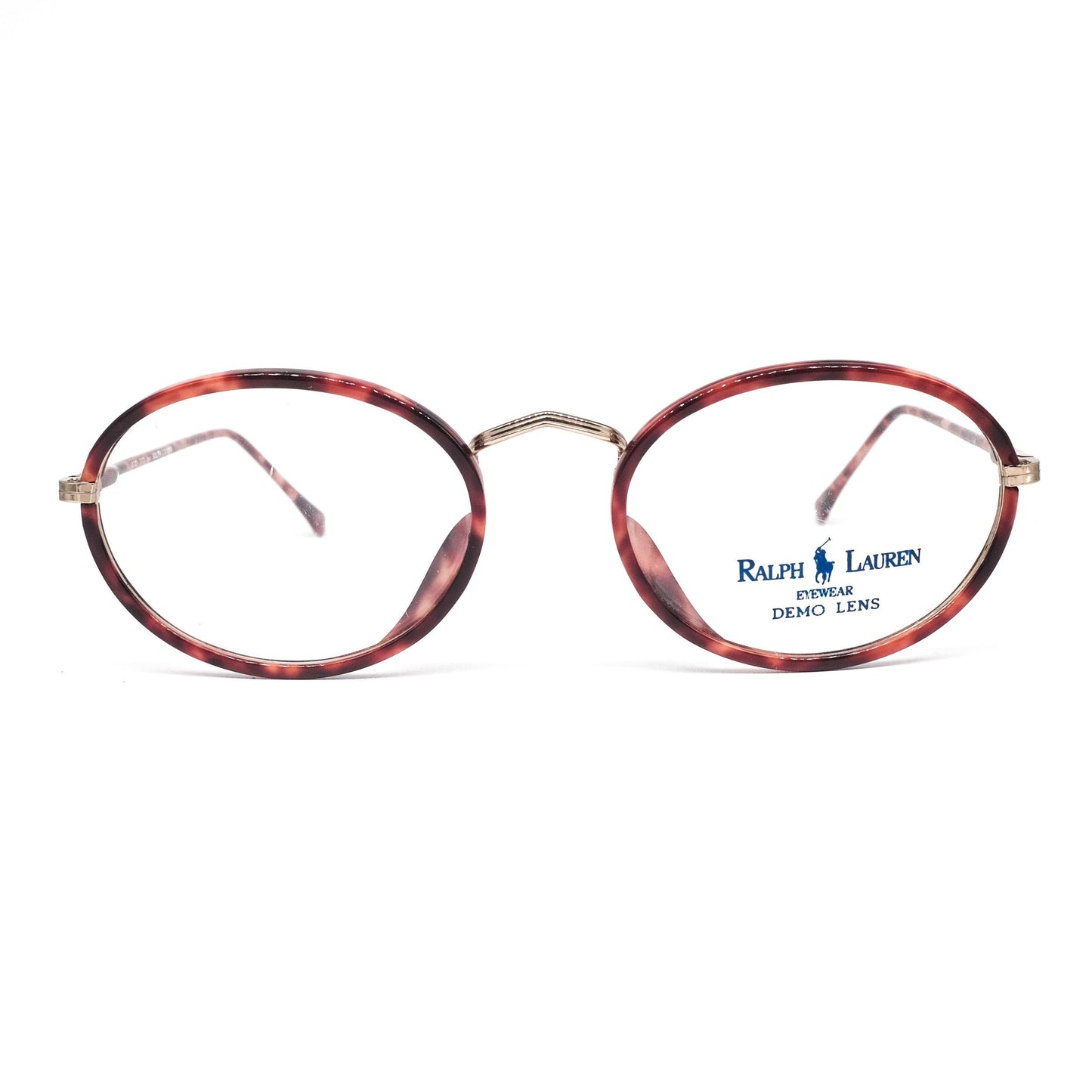 Ralph Lauren 130 517 retro geeky oval slim red tortoise cello eyeglasses frames, 90s NOS