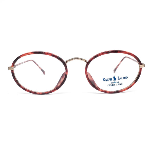 Ralph Lauren 130 517 retro geeky oval slim red tortoise cello eyeglasses frames, 90s NOS