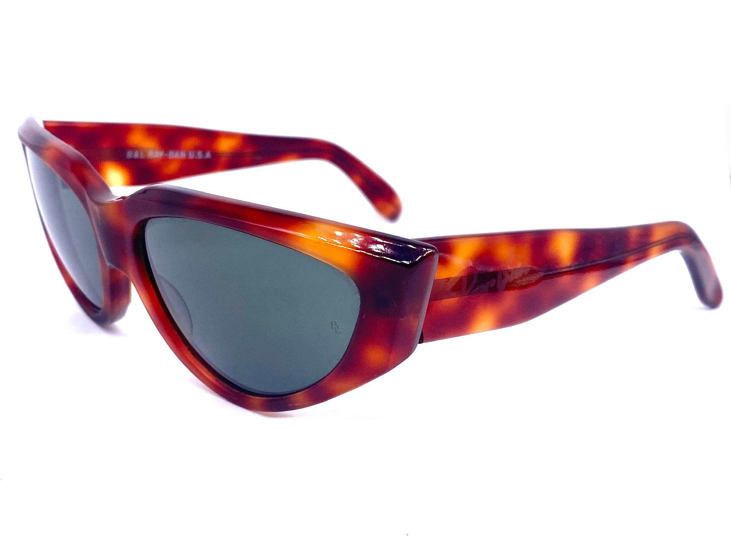 Rayban B&L Onyx tortoise thick cateye sunglasses Made in France, 80s NOS