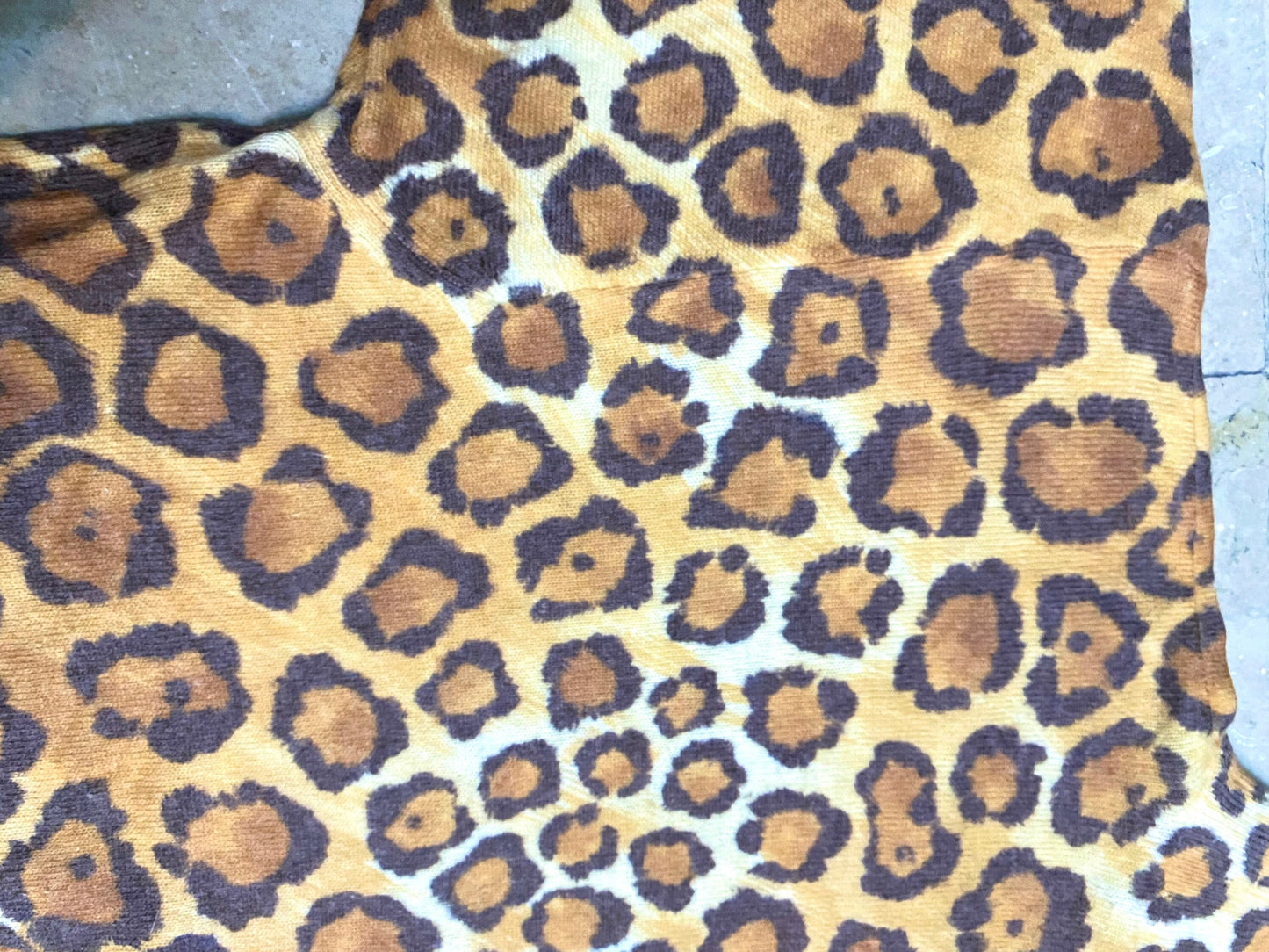 Leopard / Animalier knit turtleneck jumper slim fit, 80s as new.