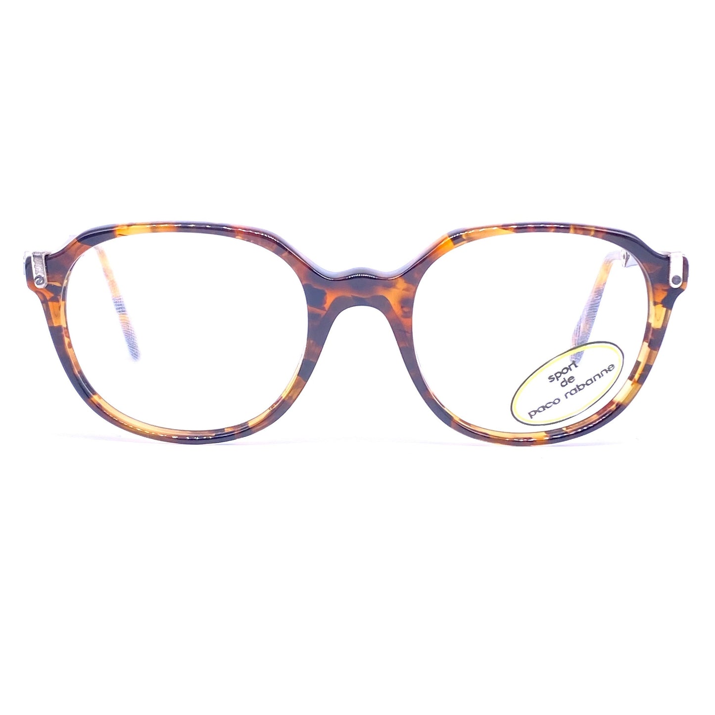 Paco Rabanne montature geek quadrate con dettagli steampunk, NOS 80 France
