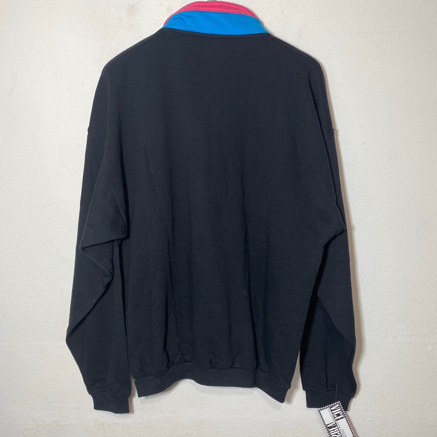 Frank Shorter 90s NWT black, purple, blue zip up cotton sweatshirt, mint