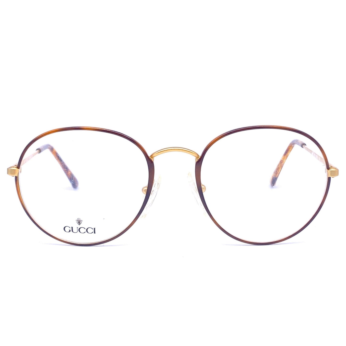Gucci GG 2245 round golden metal frames coming in full gold or tortoise/gold colors, NOS 90s