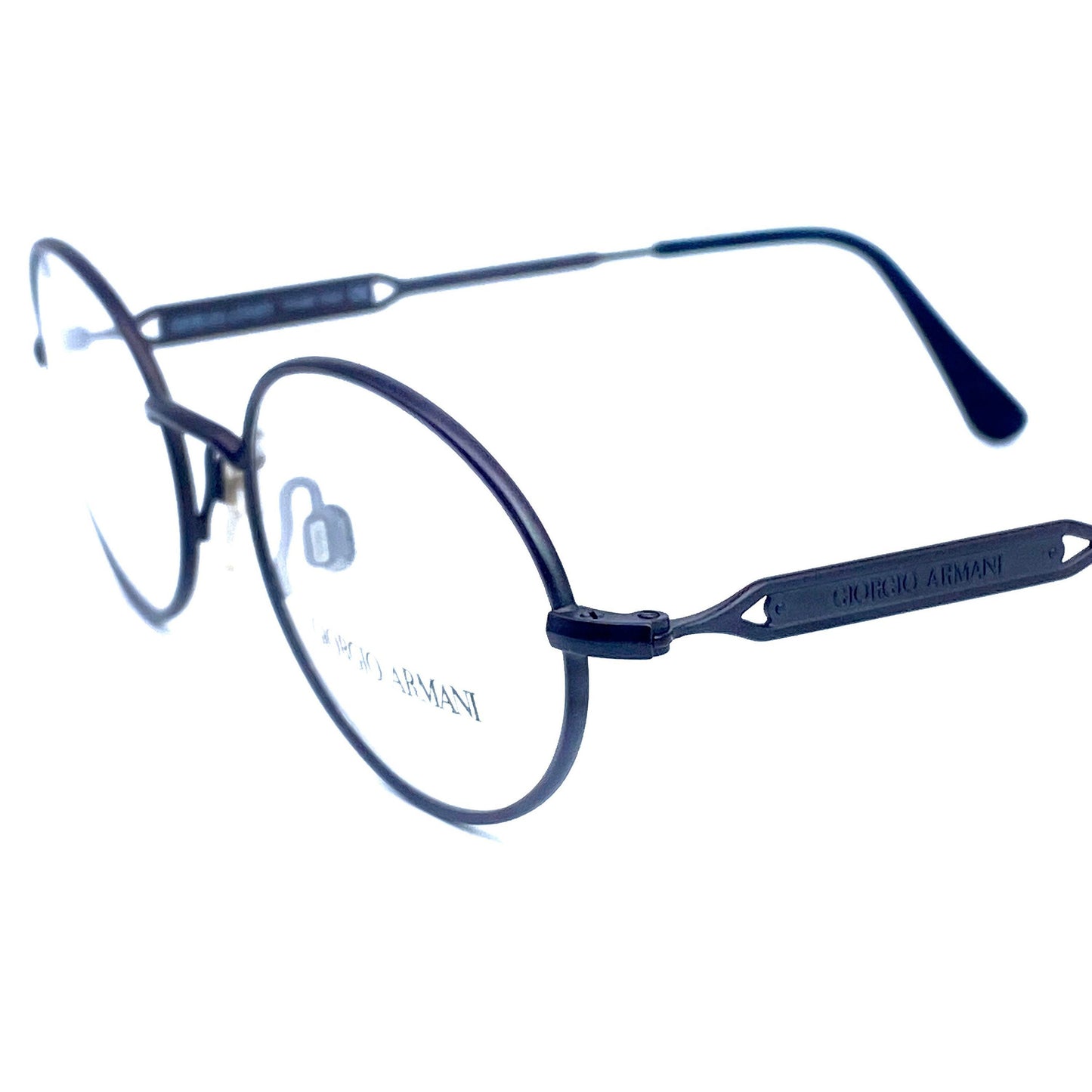 Giorgio Armani Total black oval eyeglasses frames made in Italy, 1980s NOS