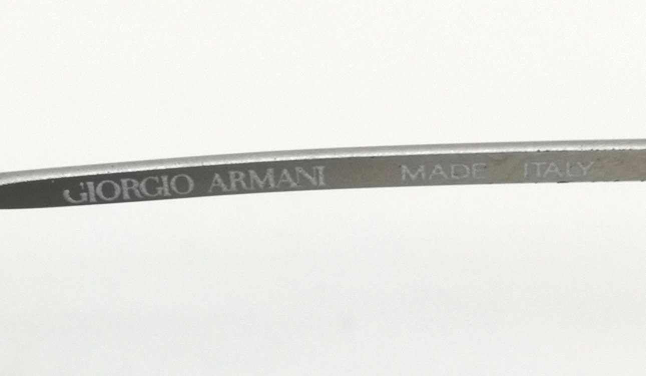 Giorgio Armani 605r retro satin silver square sunglasses w tempered crystal lenses, NOS 80s