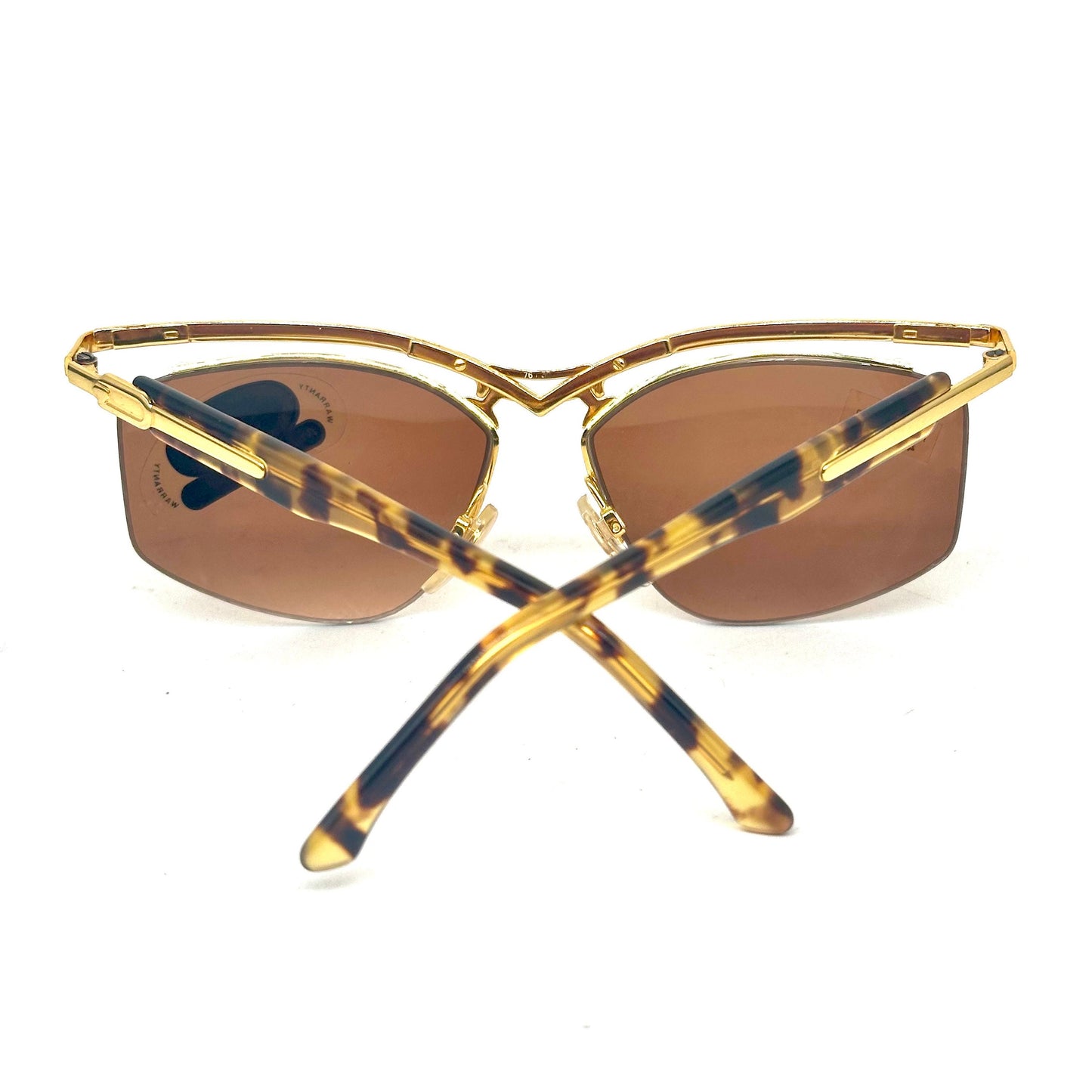 Dérapage luxury butterfly sunglasses in gold metal /tortoise cello, avant garde design made in Italy 90s NoS